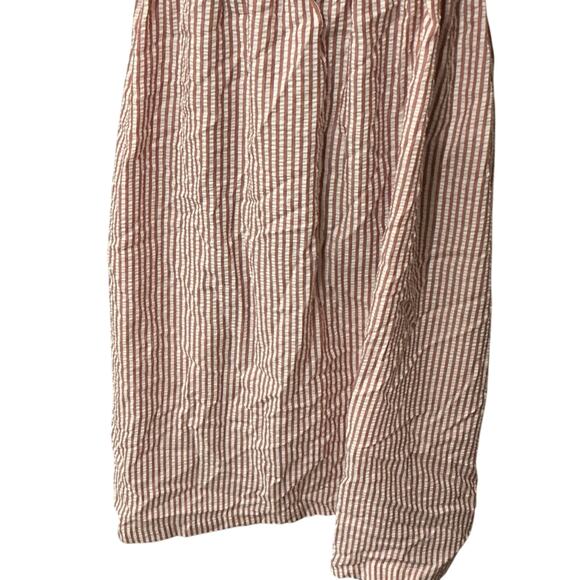 Buddy Love Pink Red Smocked Stripes Seersucker Shoulder Ties Lexi Dress Size L - Picture 4 of 12